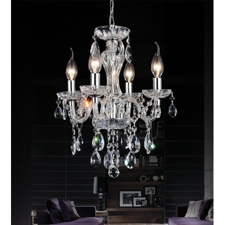 Cwi Lighting 4 Light Up Chandelier With Chrome Finish 8273P14C-4 (clear)